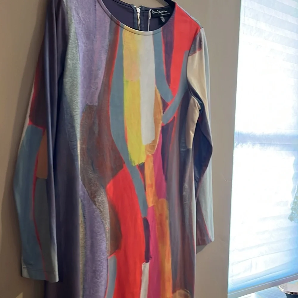 Vintage Claire Desjardins by Carrie Noir paint stroked watercolor dress - Picture 3 of 8